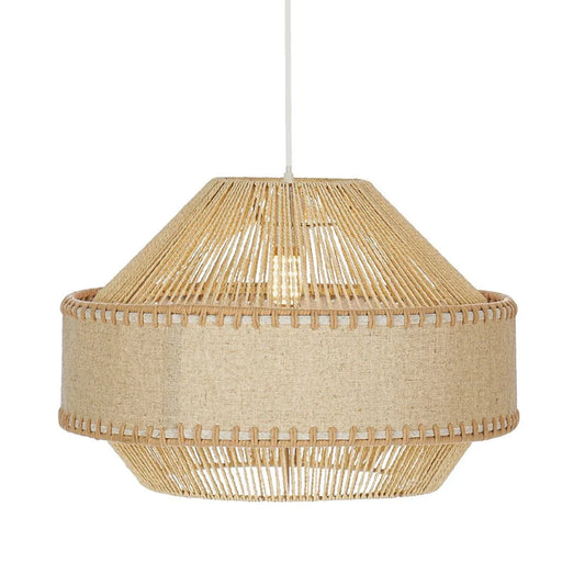 The Lighting Club pendant light Cannes Tiered Linen and Rope Pendant Light PEN880 NATURAL 6007226088892