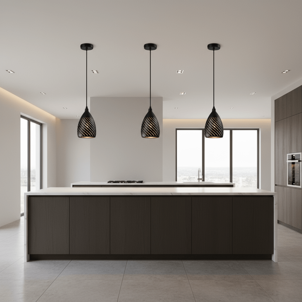 The Lighting Club pendant light Vortex Perforated Metal Pendant Light - Black PEN897 BLACK 6007226090024