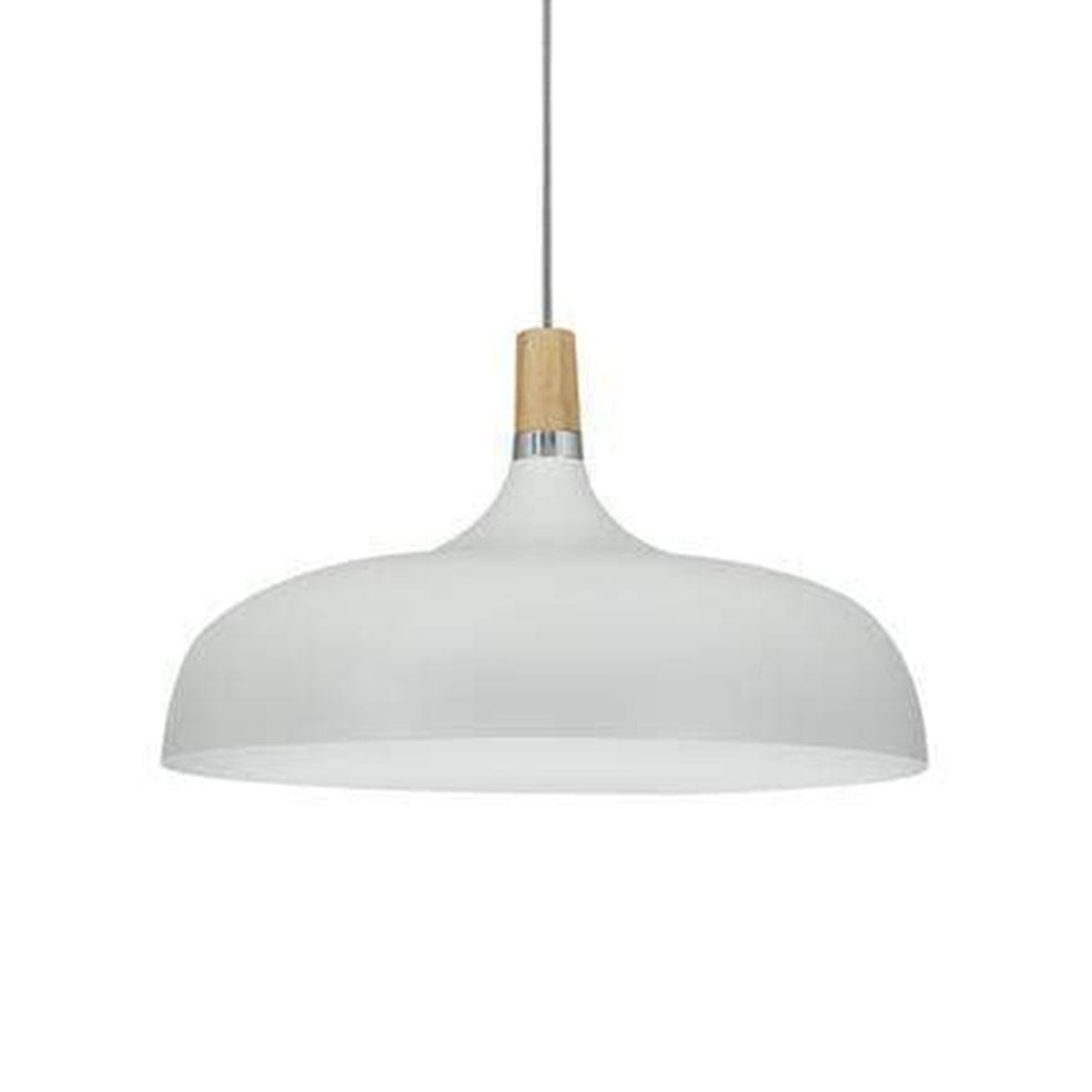 The Lighting Club Pendant White & Wood Contemporary Pendant Light PEN912 WHITE 6007226061130