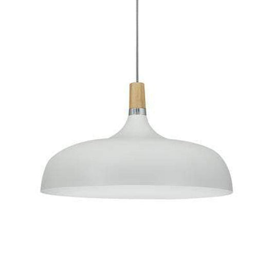 The Lighting Club Pendant White & Wood Contemporary Pendant Light PEN912 WHITE 6007226061130