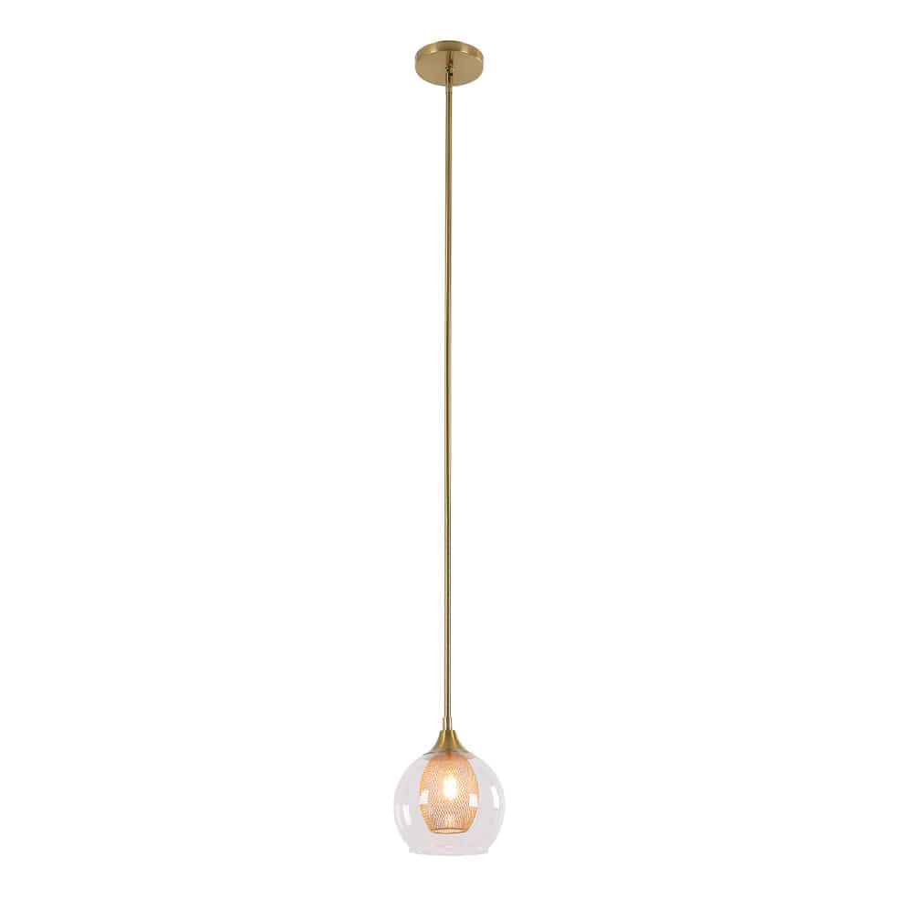 The Lighting Club Pendant Lights Fabiana Metal and Glass Pendant Light Gold PEN914/1 GOLD 6007226088458