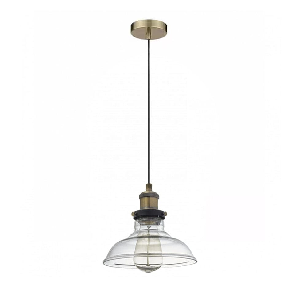 The Lighting Club Pendant Lights Ariana Metal and Glass Pendant Light Antique Brass PEN919 CLEAR 6007226061222