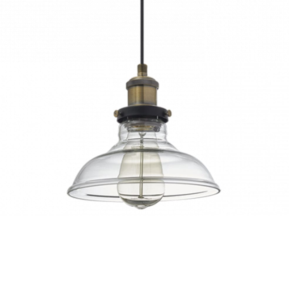 The Lighting Club Pendant Lights Ariana Metal and Glass Pendant Light Antique Brass PEN919 CLEAR 6007226061222