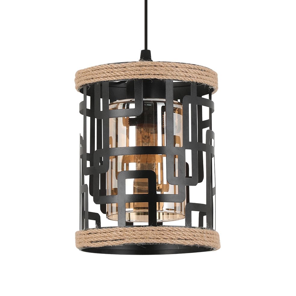 The Lighting Club Pendant Lights Arabella Metal and Glass Pendant Light Black PEN938 BLACK 6007226087383
