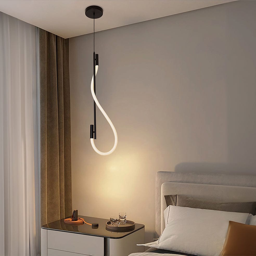 The Lighting Club Pendant Lights Whirl Vertical Metal LED Pendant Light Black PEN951 LED 6007226087512