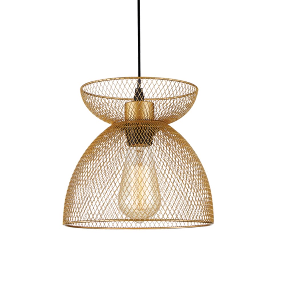 The Lighting Club Pendant Lights Gold Lorena Metal Mesh Pendant Light Black | Gold PEN960 GOLD 6007226087826