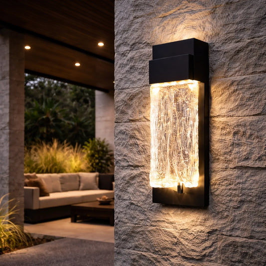 The Lighting Club Wall Light Ripple Black LED Wall Light – 12W Modern Outdoor Sconce R-LED-12/BL