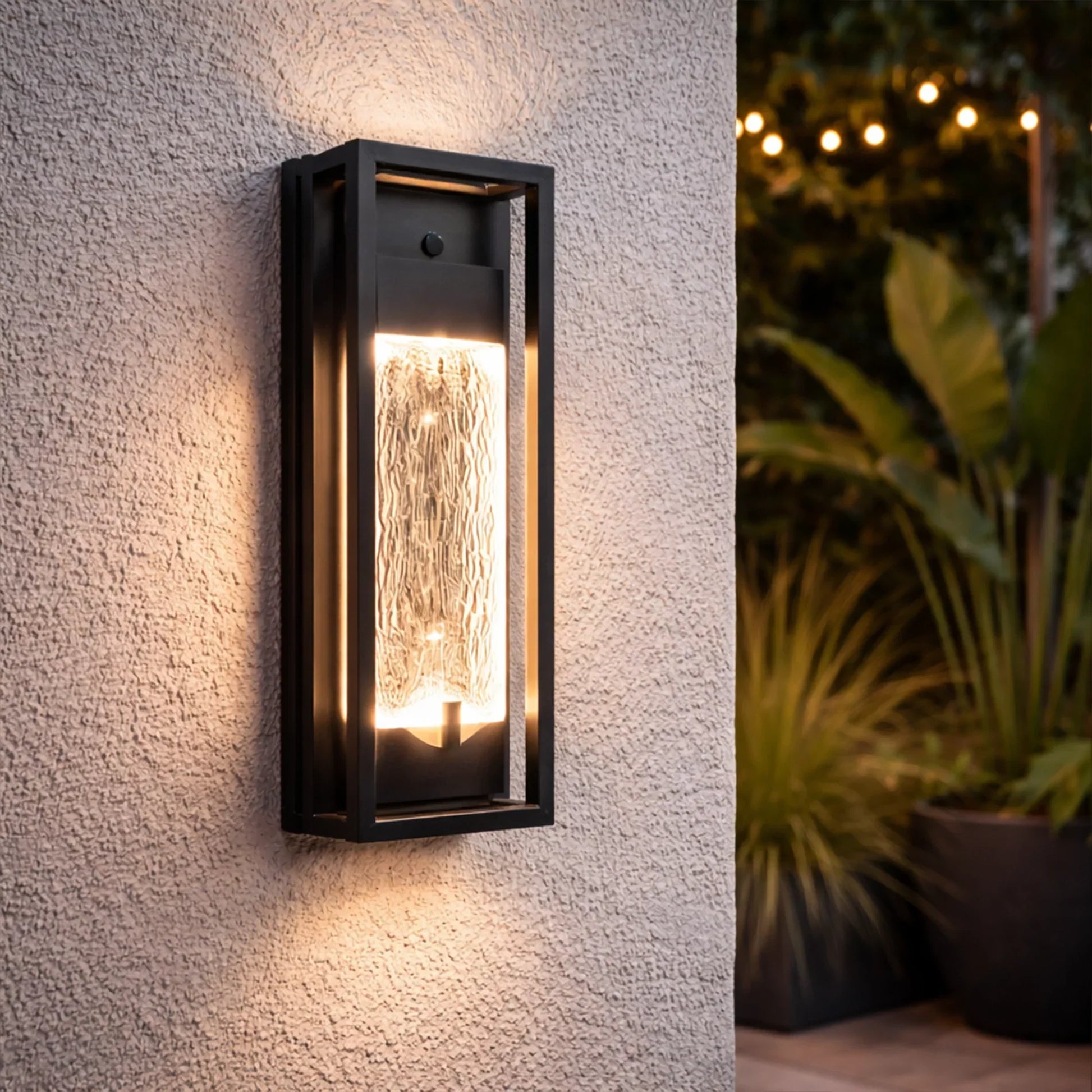 The Lighting Club Wall Light Black Framed Ripple LED Wall Light – Modern Waterproof Sconce R-LED-13/BL