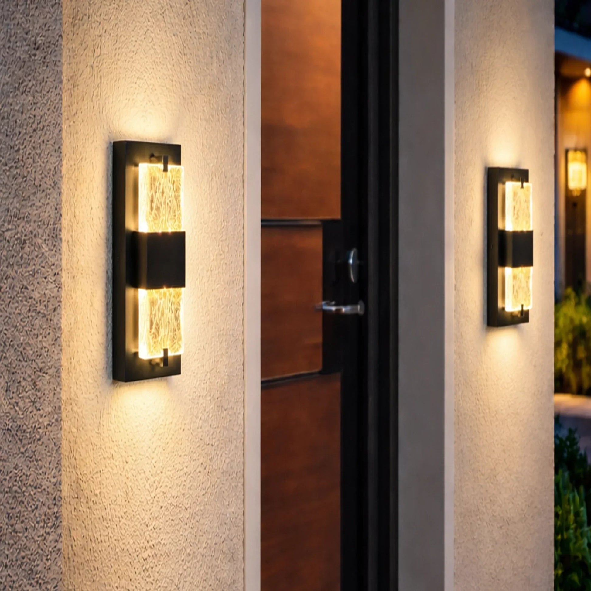 The Lighting Club Wall Light Black Double Ripple LED Wall Light – Modern Waterproof Sconce R-LED-16/BL