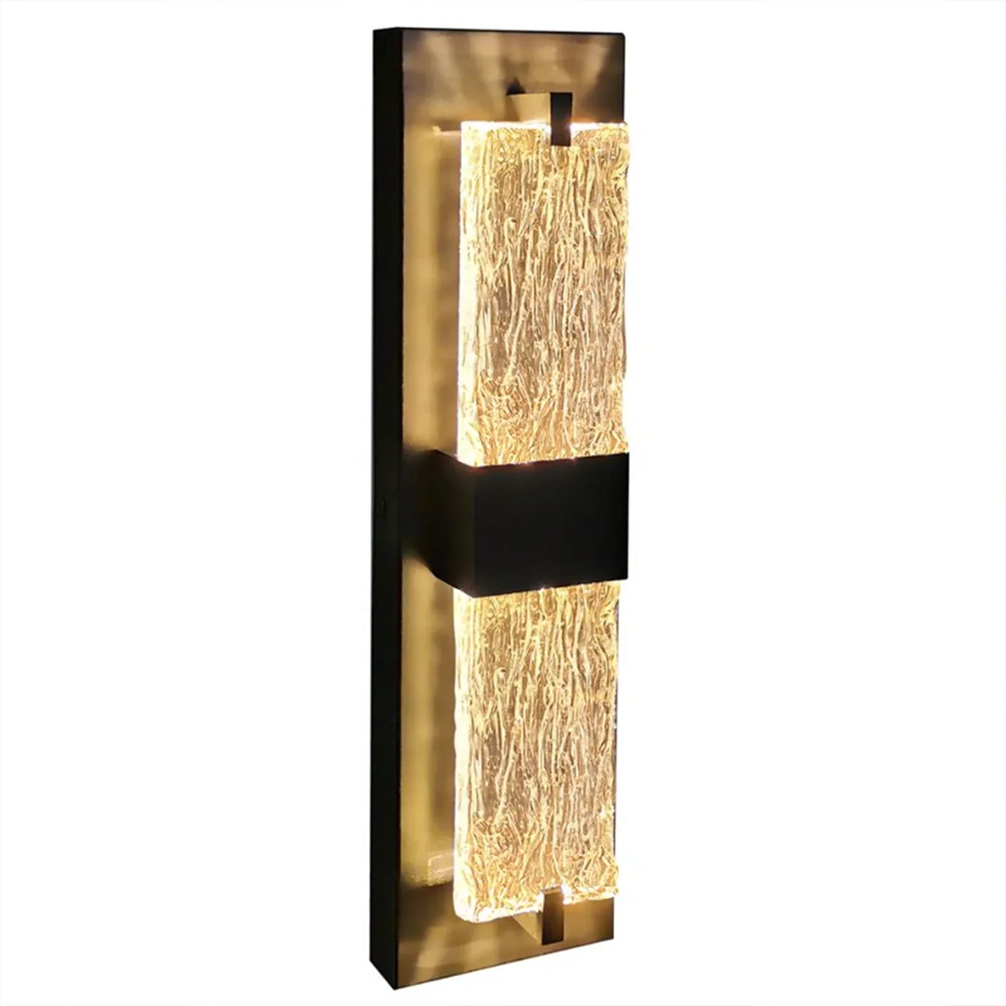 The Lighting Club Wall Light Black Double Ripple LED Wall Light – Modern Waterproof Sconce R-LED-16/BL