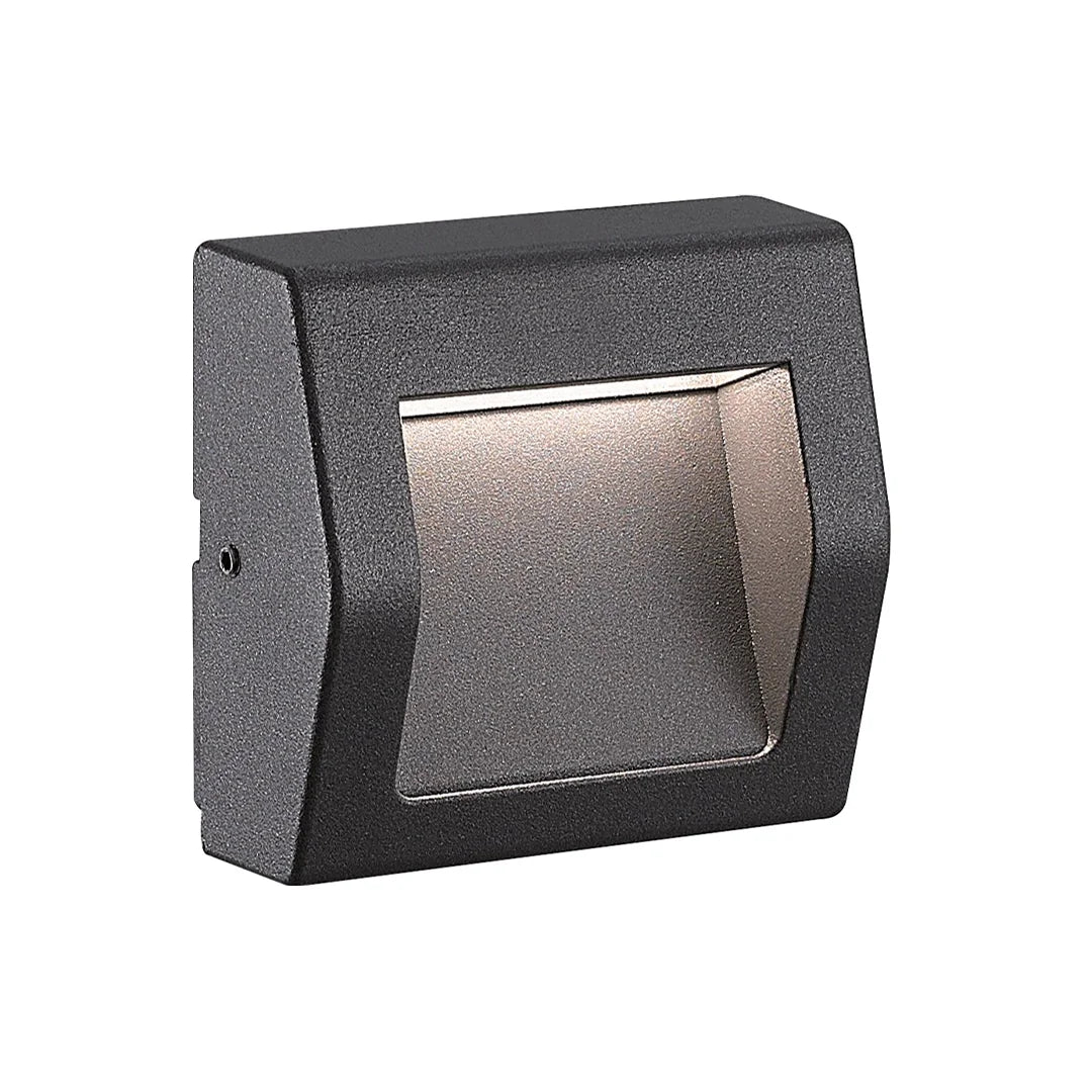 The Lighting Club step light Small LED Square Surface Mounted Step Light Matt Black - 2 Sizes R-LED-2601