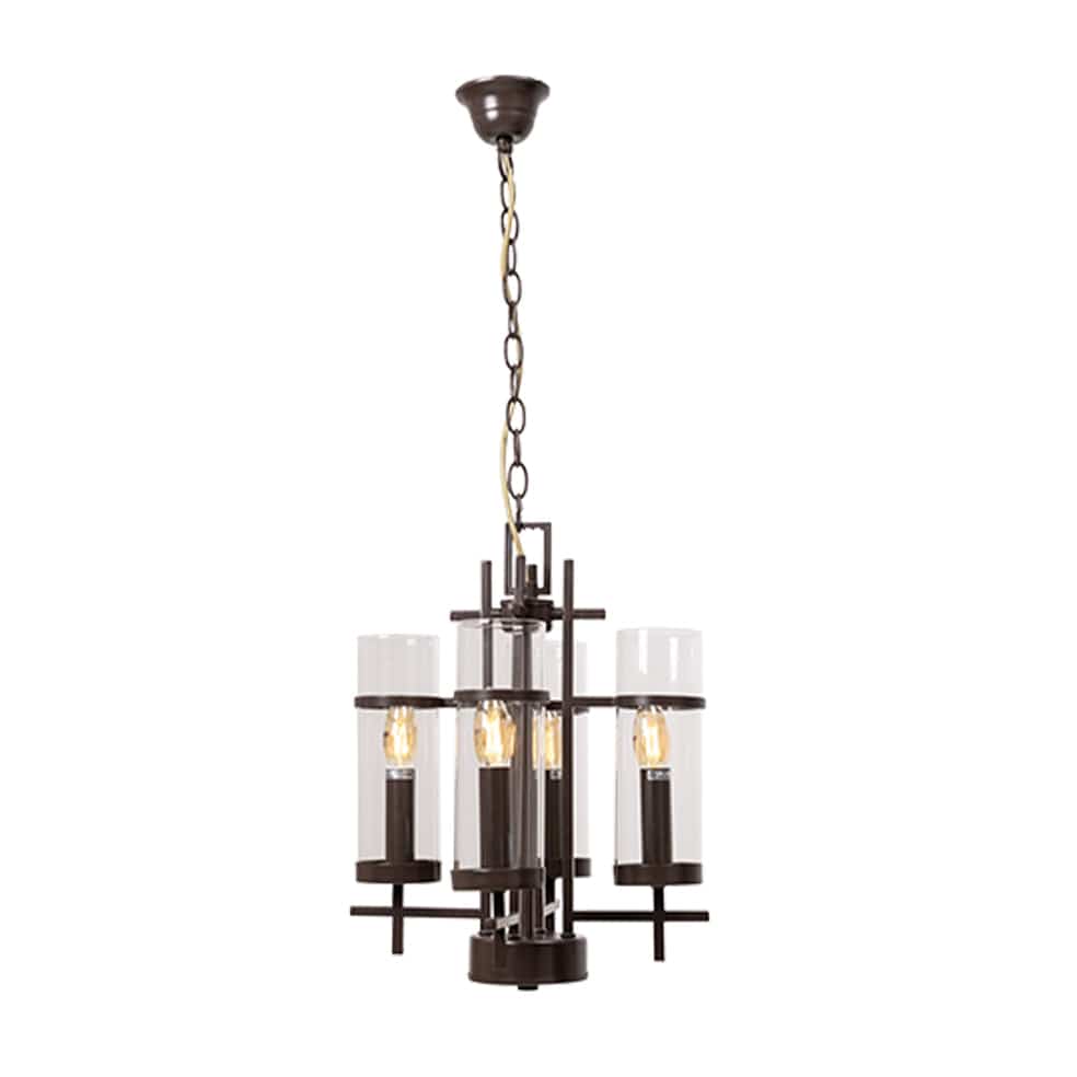 The Lighting Club Chandelier Alberto Metal and Glass Chandelier in Brown RCH70