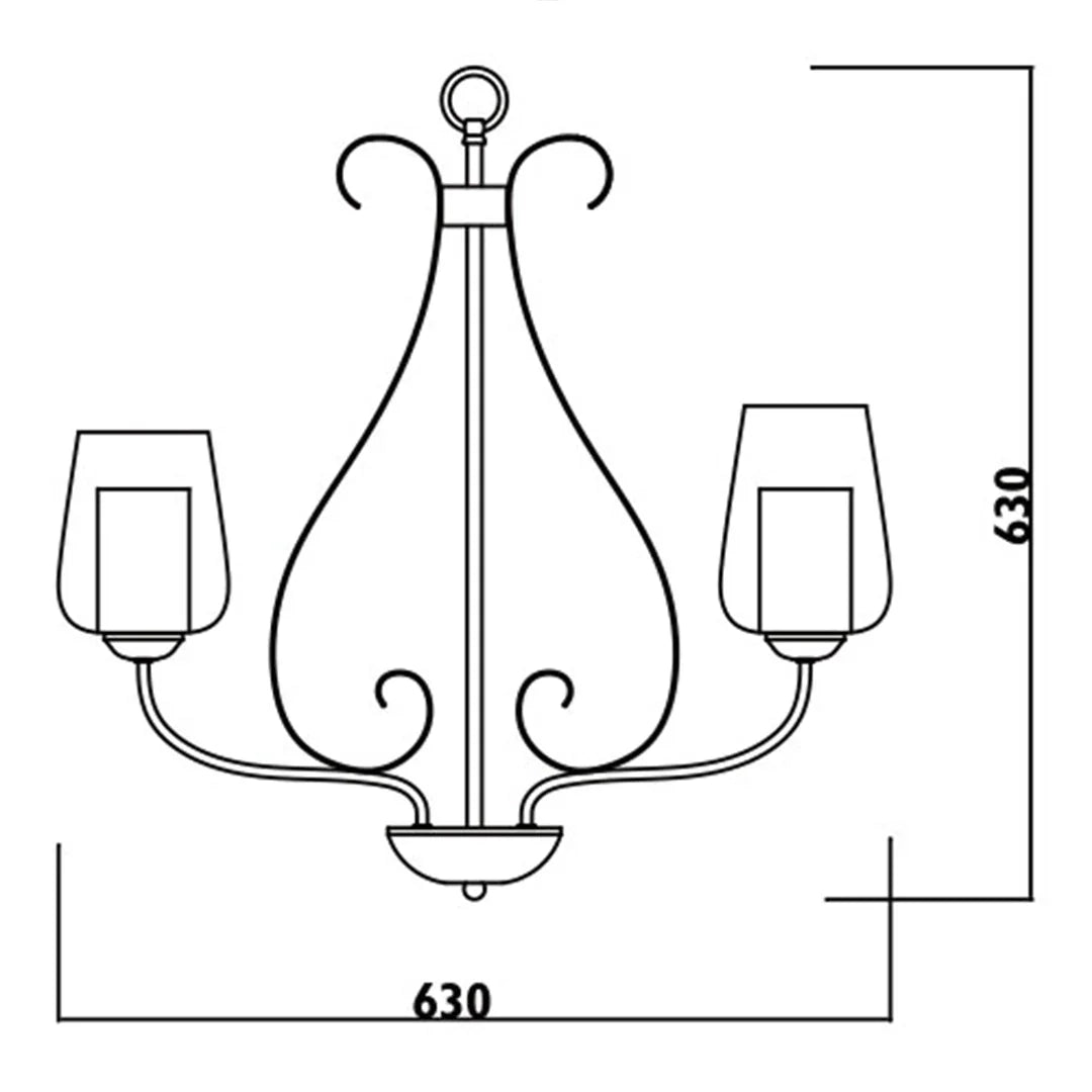 The Lighting Club Chandelier Estate 5-Light Chandelier - Black RCH92 6009513064077