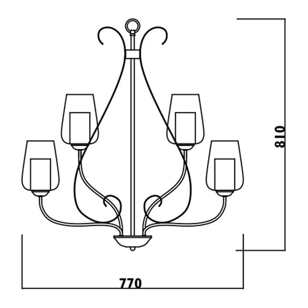 The Lighting Club Chandelier Estate 9-Light Chandelier - Black RCH93 6009513064084