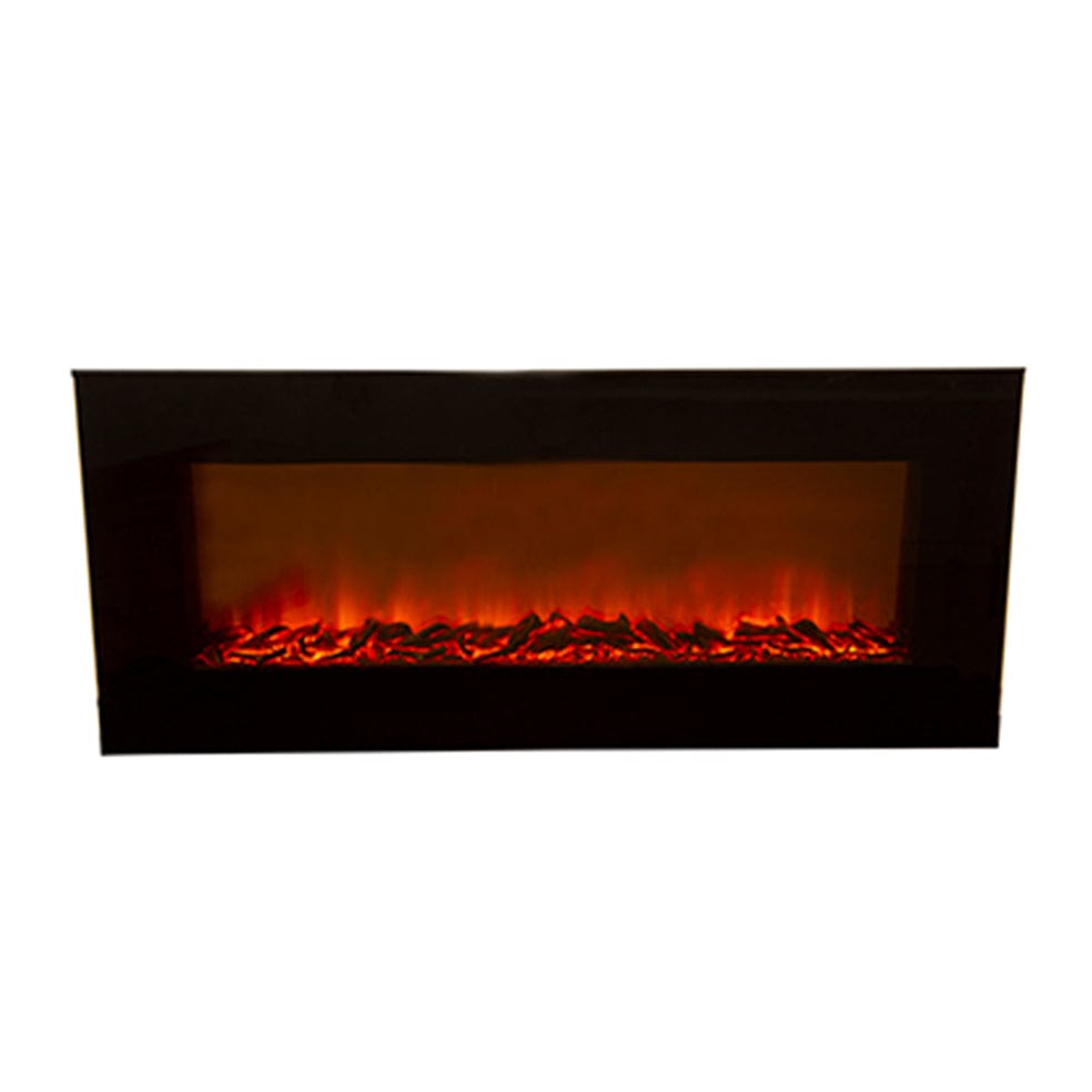 The Lighting Club LED electric fireplace LuxeGlow 1800W Flat Glass Electric Fireplace with Coal RHE6C