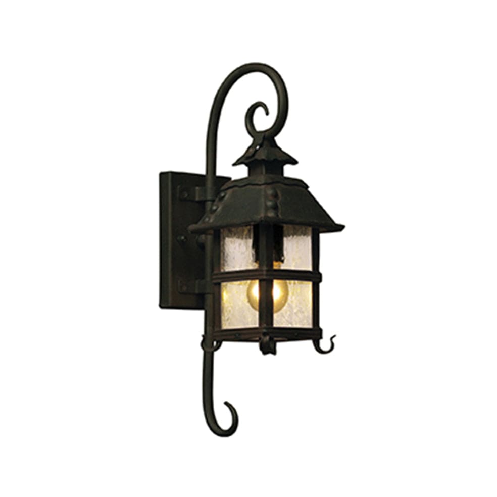 The Lighting Club Outdoor Light Small Forged Metal and Glass Outdoor Wall Light Black RO206 6009513084679