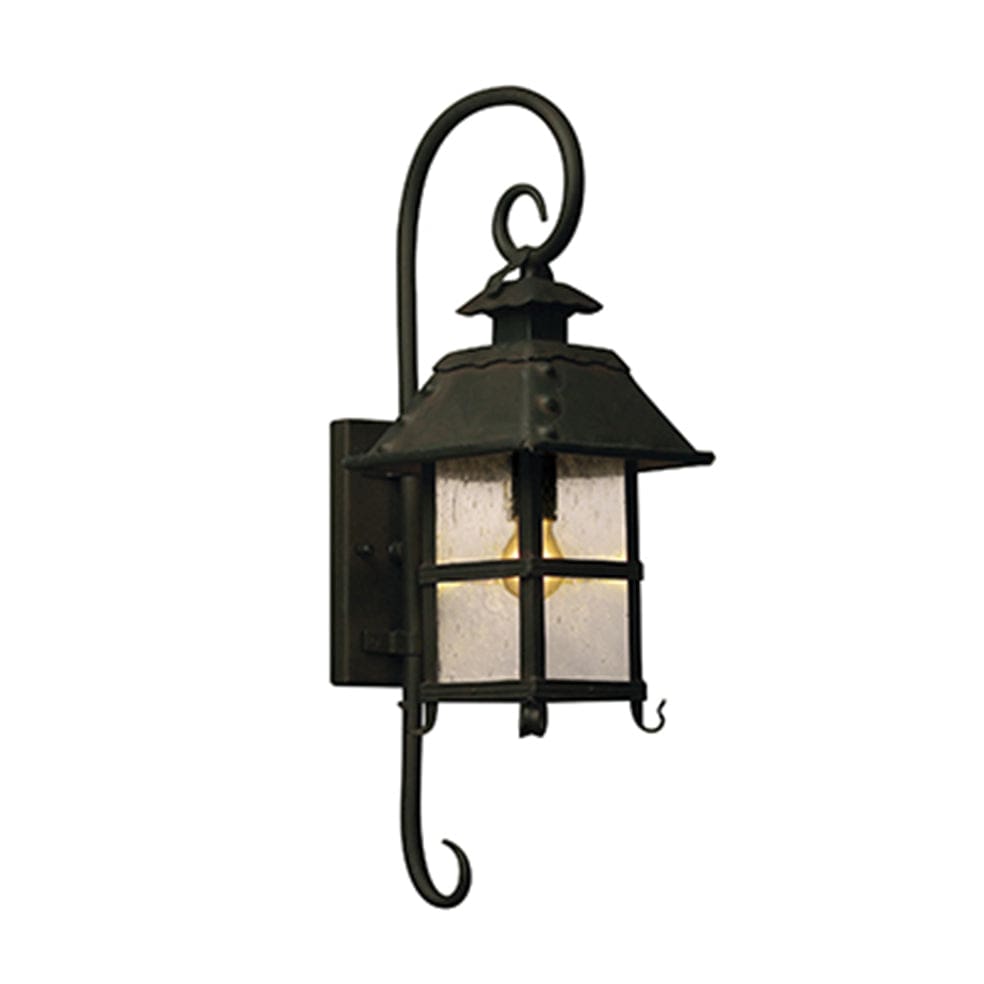 The Lighting Club Outdoor Light Medium Forged Metal and Glass Outdoor Wall Light Black RO207 6009513084686