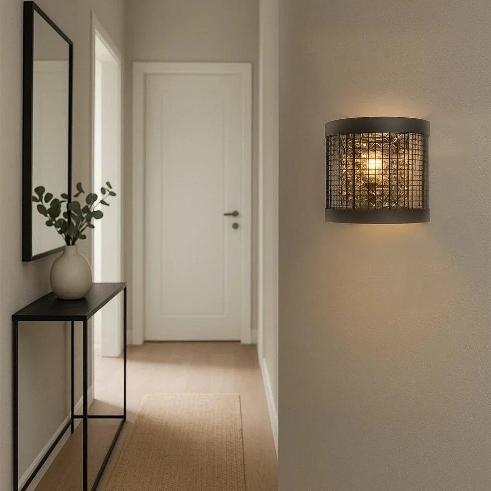 The Lighting Club Wall Light Surface Star Mesh & Crystal Wall Light - Black RW85 6009513064008