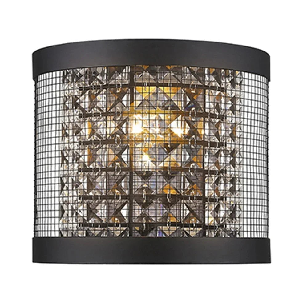 The Lighting Club Wall Light Surface Star Mesh & Crystal Wall Light - Black RW85 6009513064008