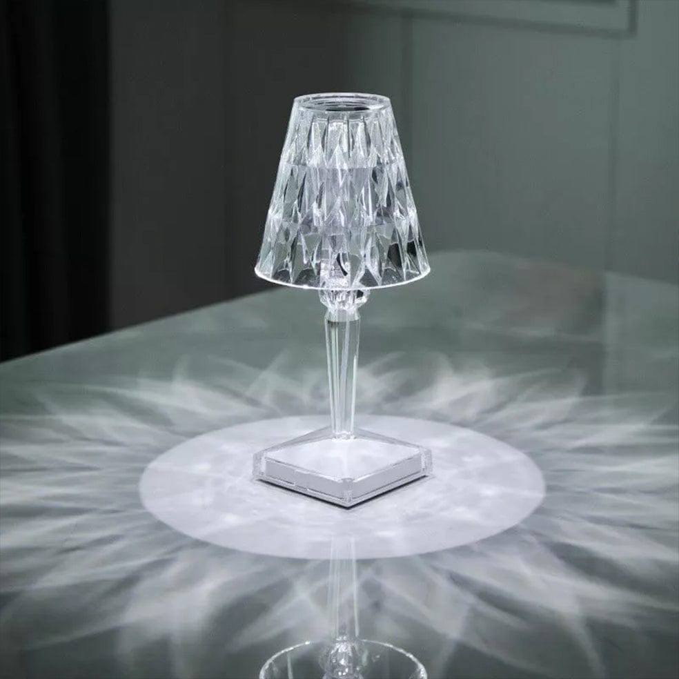 The Lighting Club Rechargeable Lamp GeoGlow Rechargeable Table Lamp in Smoke | Clear