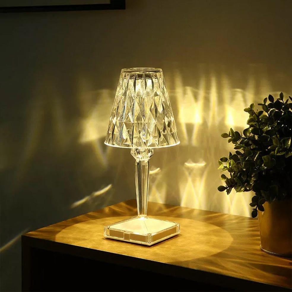 The Lighting Club Rechargeable Lamp GeoGlow Rechargeable Table Lamp in Smoke | Clear