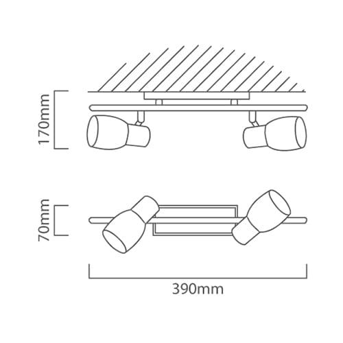 The Lighting Club Spotlight Barnham Double Spotlight | Black & Copper S154 9002759945855