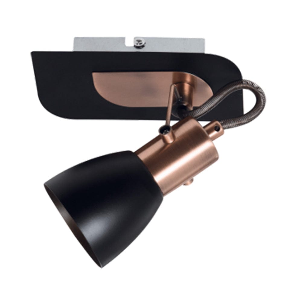 The Lighting Club Spotlight Kayla Aluminium Single Spotlight Black and Copper S156/1 BK/COPPER 6007226059380