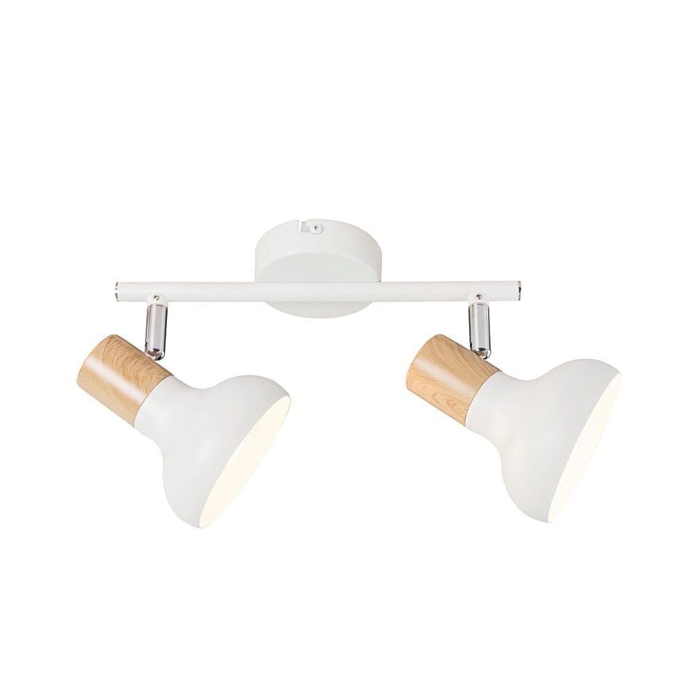 The Lighting Club Spotlight Alina Metal and Wood Finish Double Spotlight White S401/2 WHITE 6007226071276