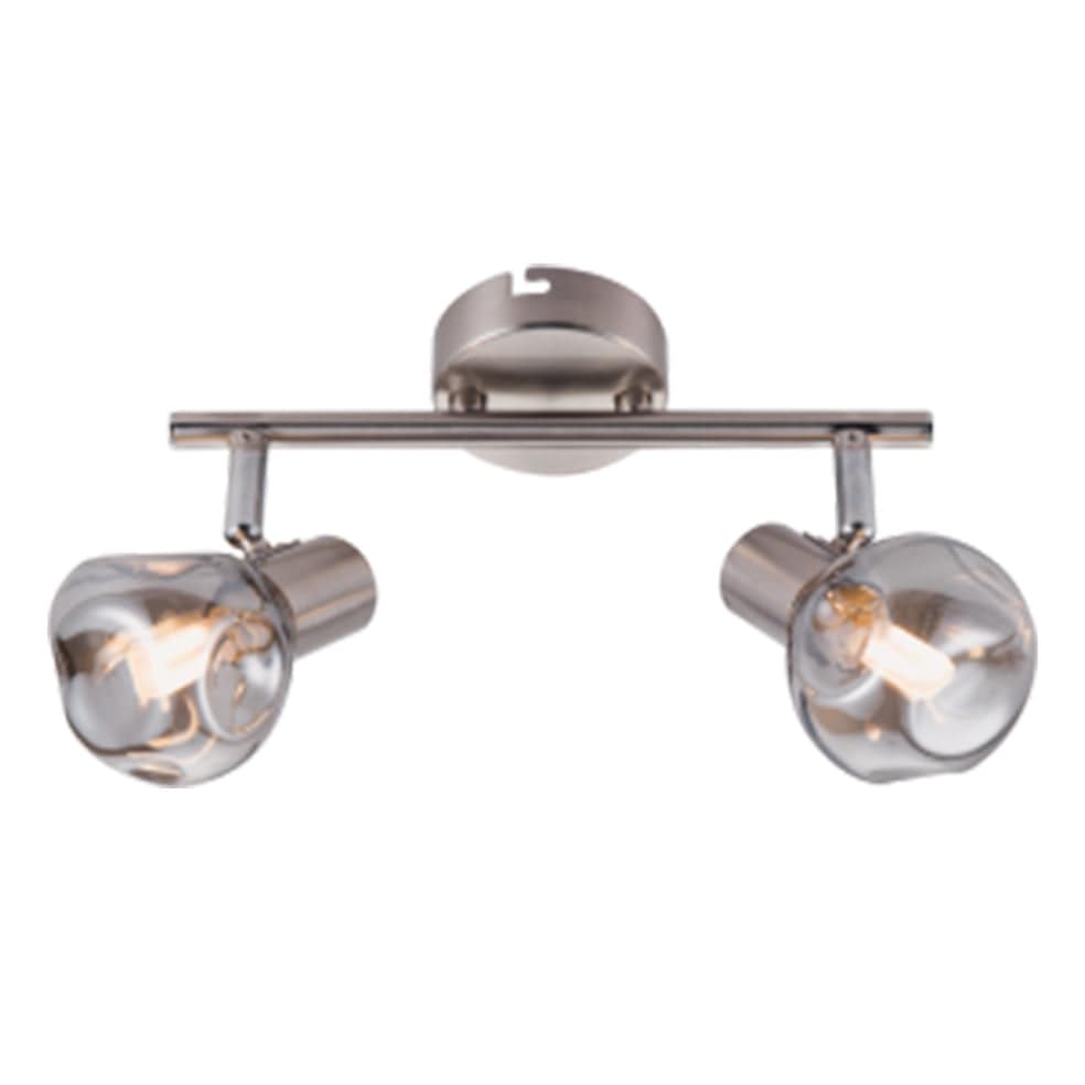The Lighting Club Spotlight Double/2 Vetro Spot (1 - 3) Satin Chrome with Smoke Colour Glass S404/2 SMOKE 6007226071498