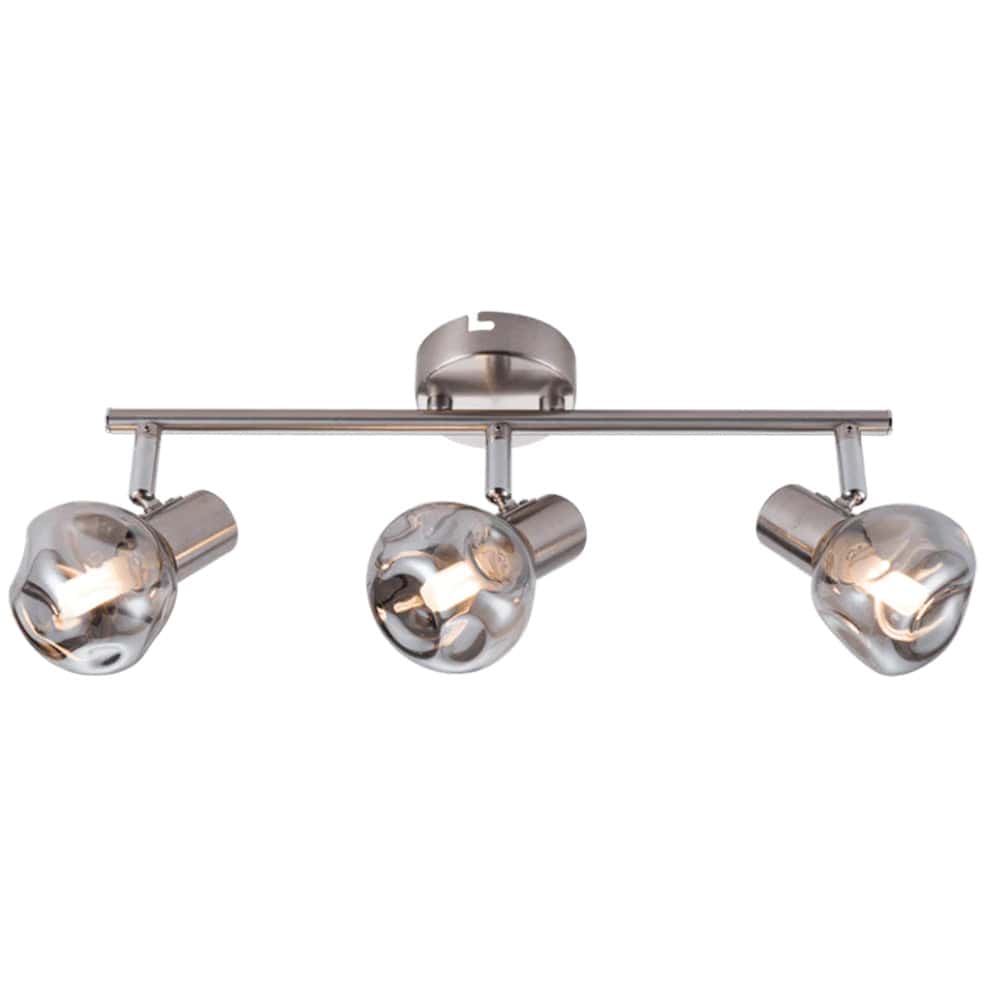 The Lighting Club Spotlight Triple/3 Vetro Spot (1 - 3) Satin Chrome with Smoke Colour Glass S404/3 SMOKE 6007226071504