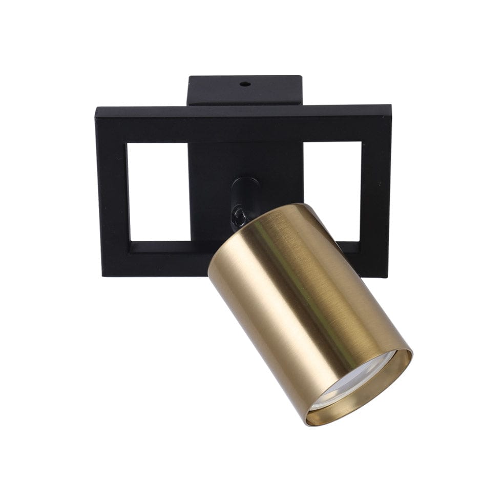 The Lighting Club Spotlight Satin Gold Darcey Aluminium Spotlight Brass | Black S414/1 SATIN BRASS 6007226086393