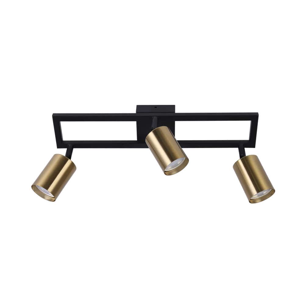The Lighting Club Spotlight Satin Gold Darcey Aluminium Triple Spotlight Brass | Black S414/3 SATIN BRASS 6007226086416