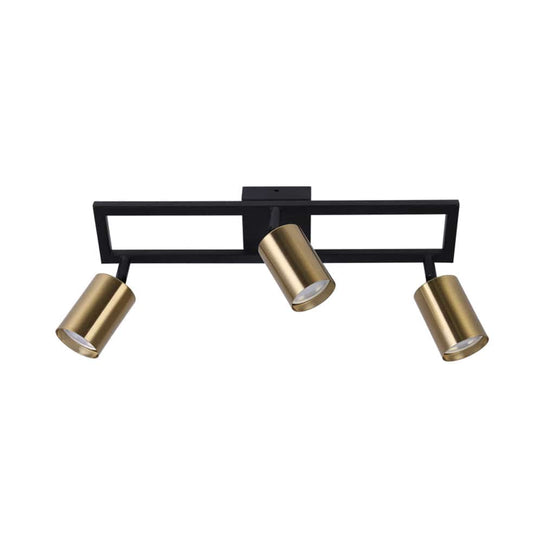 The Lighting Club Spotlight Satin Gold Darcey Aluminium Triple Spotlight Brass | Black S414/3 SATIN BRASS 6007226086416