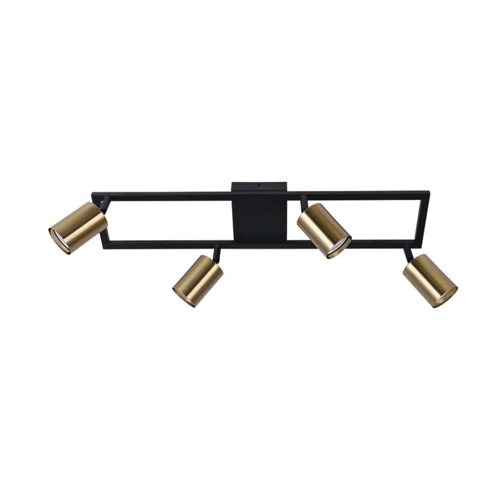 The Lighting Club Spotlight Satin Gold Darcey Aluminium Quad Spotlight Brass | Black S414/4 SATIN BRASS 6007226086423