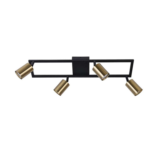 The Lighting Club Spotlight Satin Gold Darcey Aluminium Quad Spotlight Brass | Black S414/4 SATIN BRASS 6007226086423