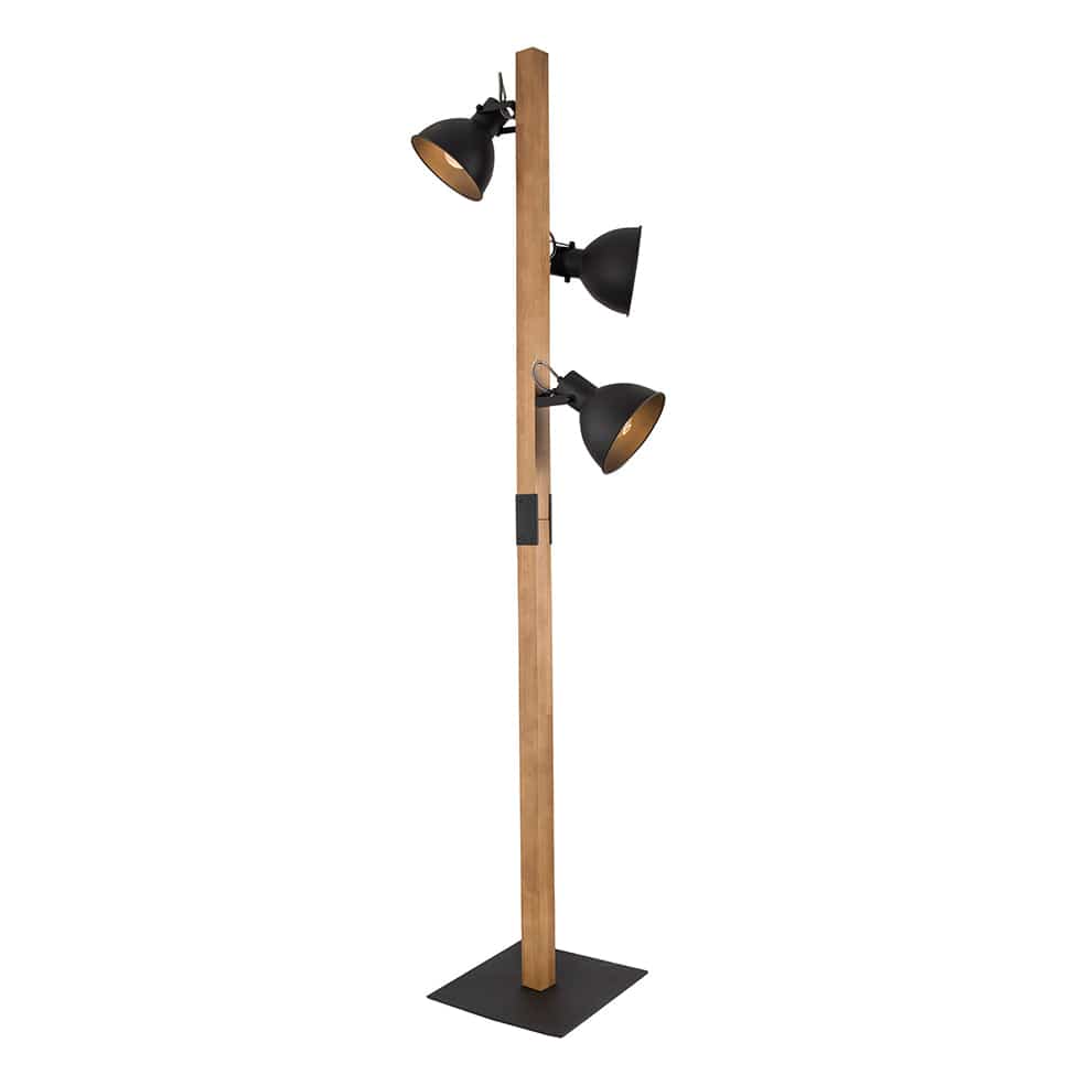 The Lighting Club Floor lamp Three Light Floor Lamp | Black and Natural SL413 BLACK 6007226084009
