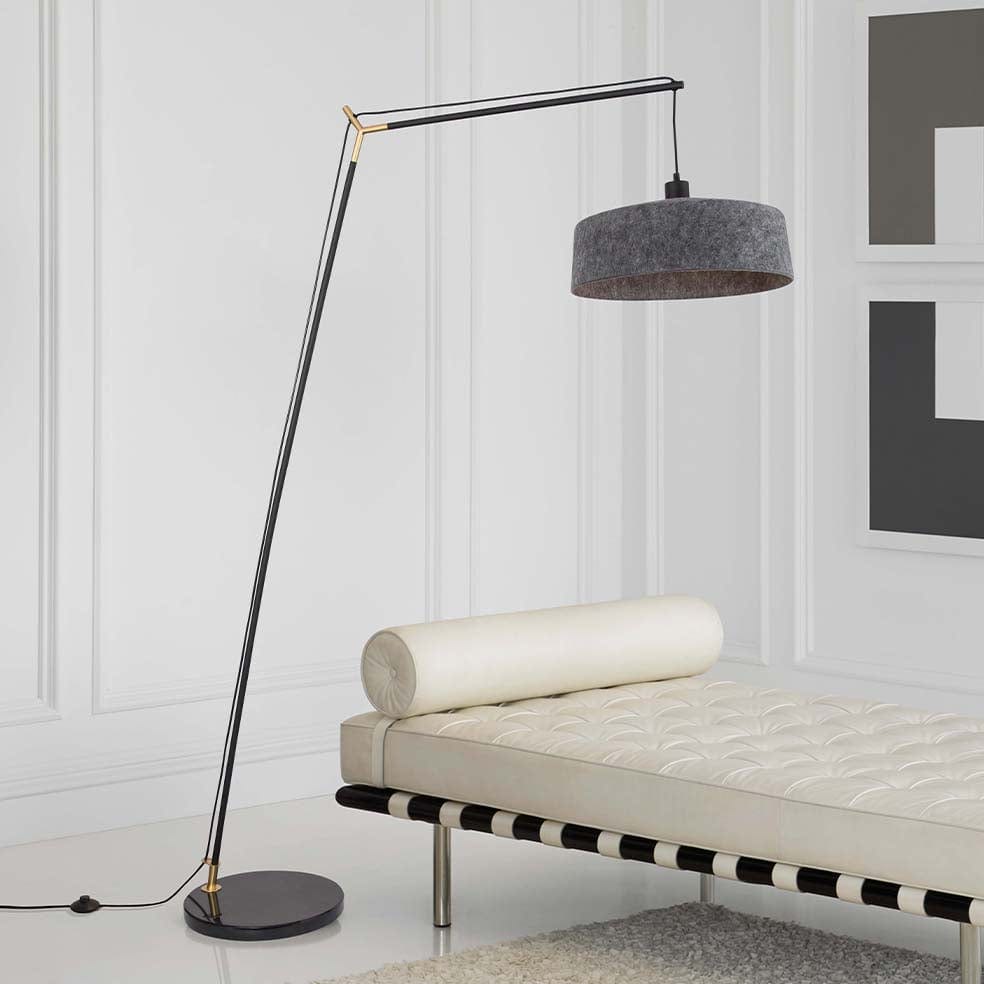 The Lighting Club Floor lamp Alana Metal and Marble Floor Lamp Charcoal SL430 BLACK 6007226088069