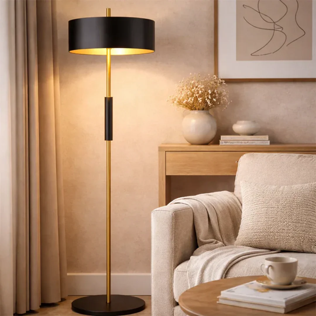 The Lighting Club Floor lamps Novara Black and Gold Floor Lamp SL442 BK/GD