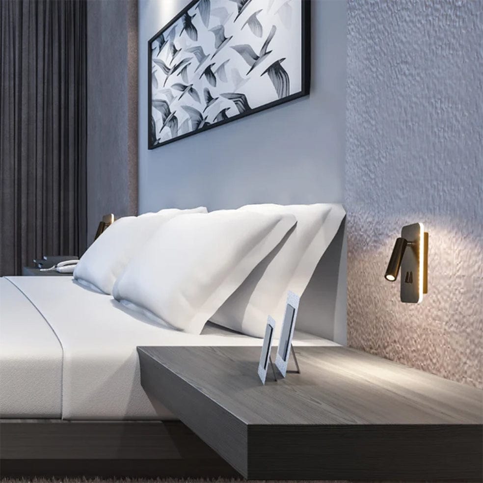 The Lighting Club Wall Light Rectangular Aluminium LED Reading Wall Light Black | White