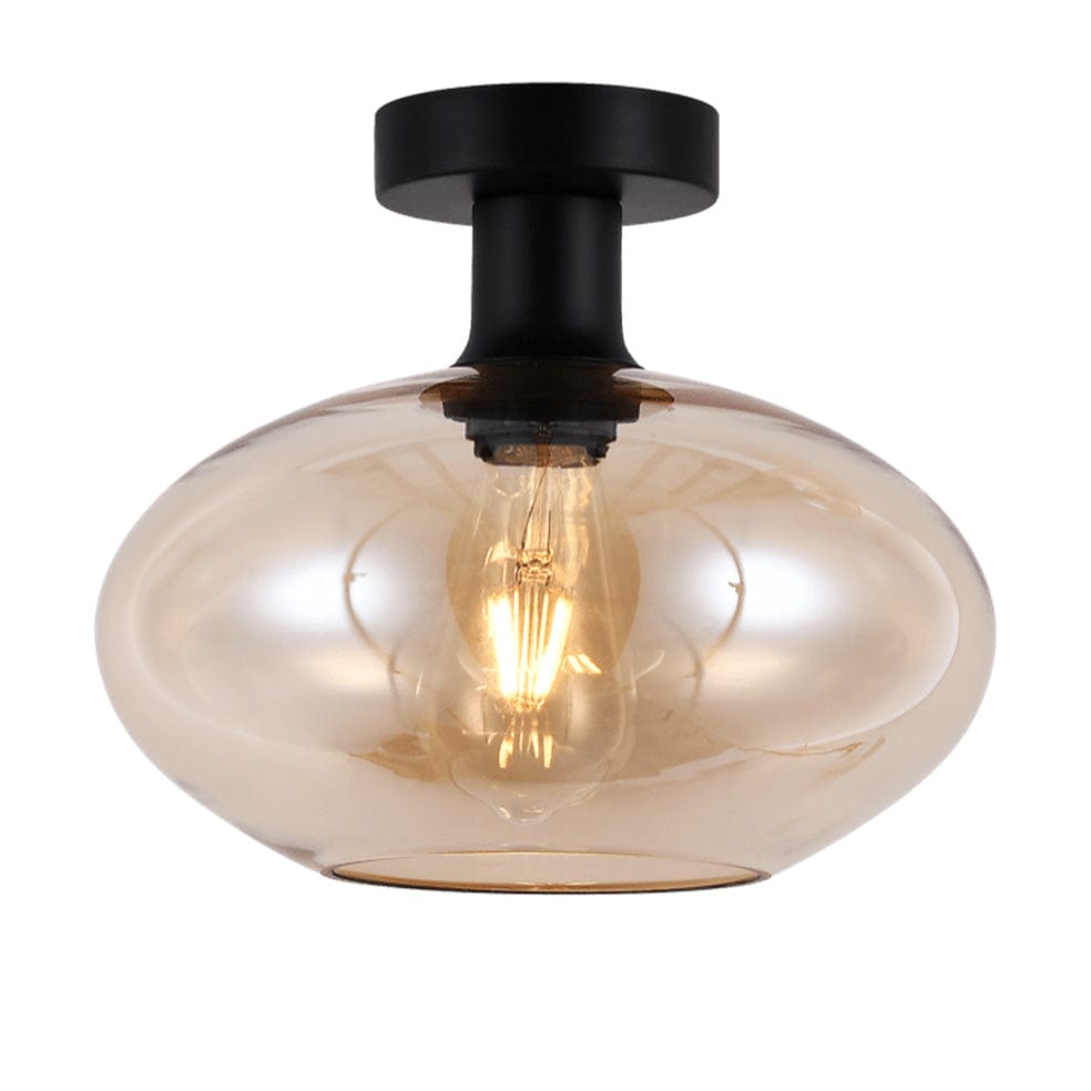 The Lighting Club Ceiling Light Large / Amber Glass and Black Orb Ceiling Light | 3 Colours, 2 Sizes T-KLC-1427-L/AB