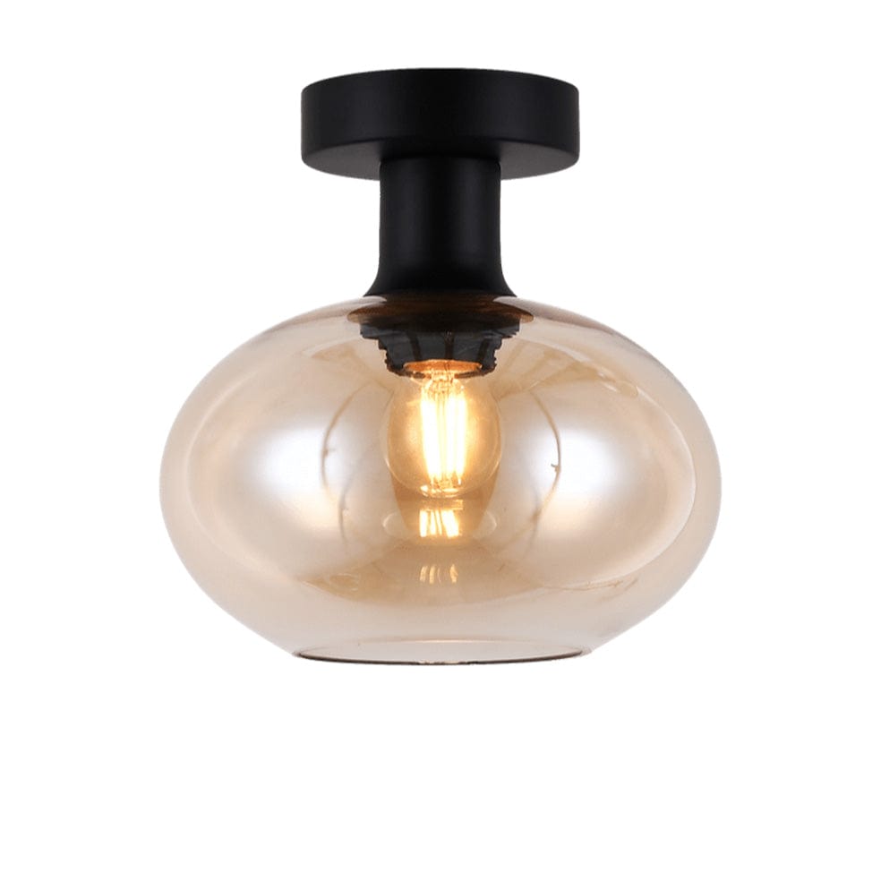 The Lighting Club Ceiling Light Small / Amber Glass and Black Orb Ceiling Light | 3 Colours, 2 Sizes T-KLC-1427-S/AB