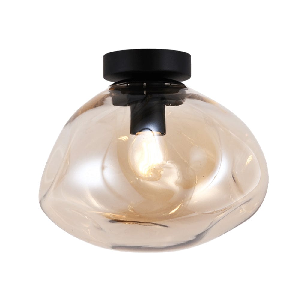 The Lighting Club Ceiling Light Large / Amber Glass and Black Molten Ceiling Light | 3 Colours, 2 Sizes T-KLC-1428-L/AB