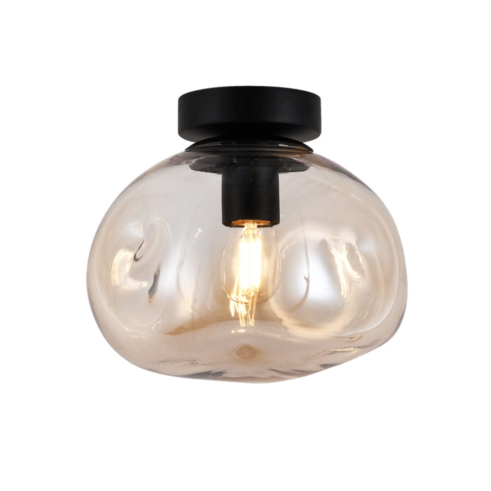 The Lighting Club Ceiling Light Small / Amber Glass and Black Molten Ceiling Light | 3 Colours, 2 Sizes T-KLC-1428-S/AB
