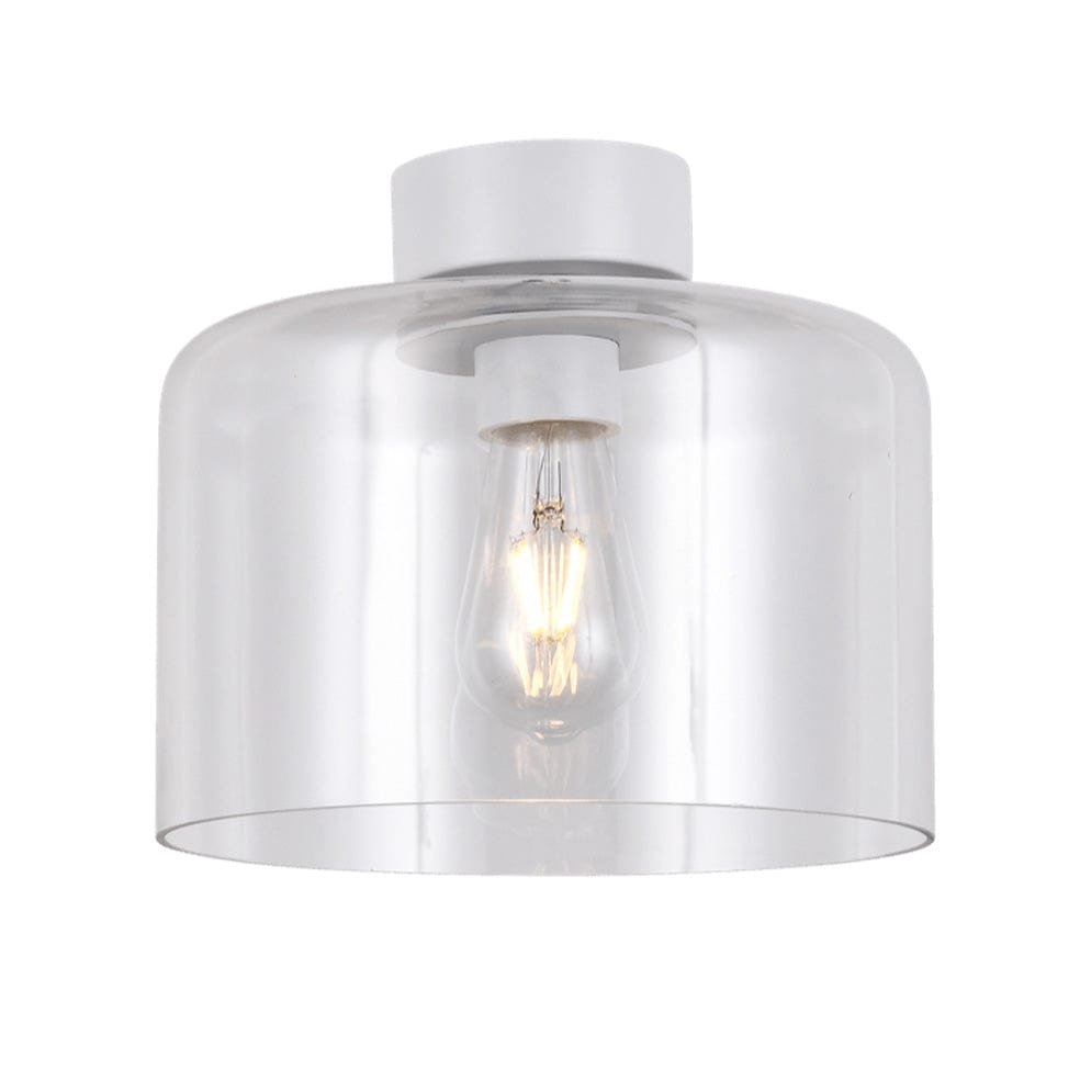 The Lighting Club Ceiling Light Clear Glass and White Glass Drum Ceiling Light | 3 Colours T-KLC-1430/CL