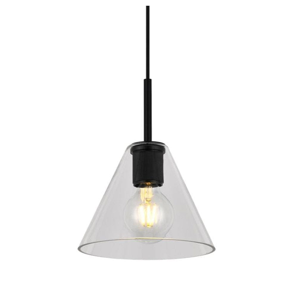 The Lighting Club Pendant Black Cone Glass Pendant Light Gold | Black | Chrome T-KLCH-10/BL