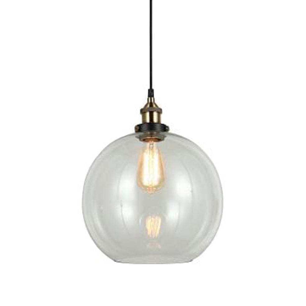 The Lighting Club Pendant Medium Antique Brass Glass Ball Pendant Light | 3 Sizes T-KLCH-109/M 0700254842929