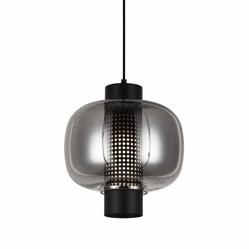 The Lighting Club Lighting Fixtures Medium / Black Chicago Glass Pendant Light in Satin Gold or Black T-KLCH-133/BL