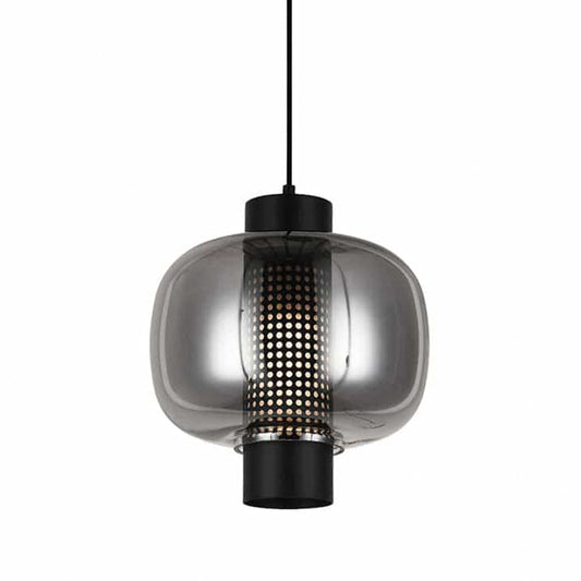 The Lighting Club Lighting Fixtures Medium / Black Chicago Glass Pendant Light in Satin Gold or Black T-KLCH-133/BL
