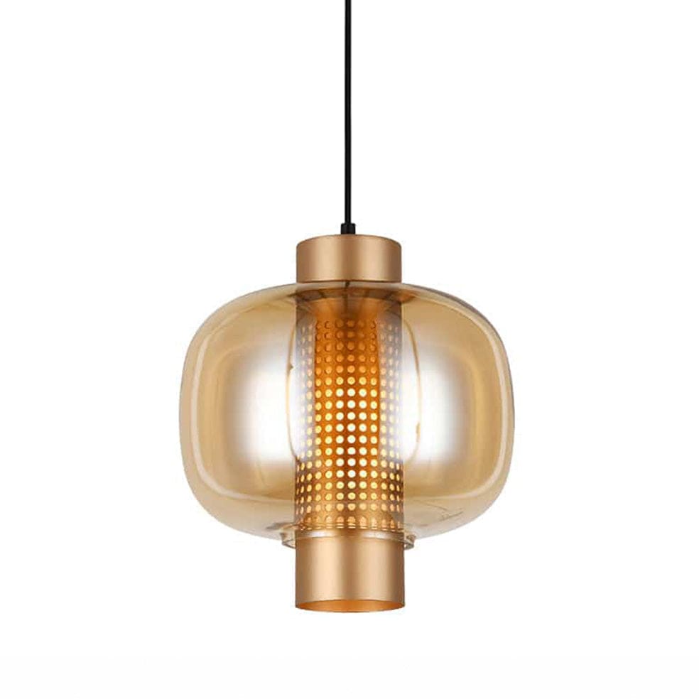 The Lighting Club Lighting Fixtures Medium / Satin Gold Chicago Glass Pendant Light in Satin Gold or Black T-KLCH-133/SG