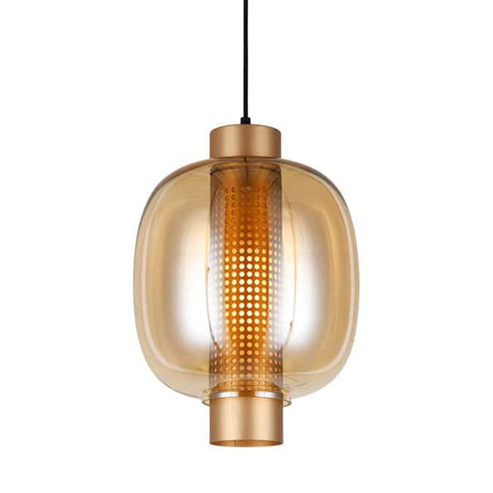 The Lighting Club Lighting Fixtures Large / Satin Gold Chicago Glass Pendant Light in Satin Gold or Black T-KLCH-135/SG